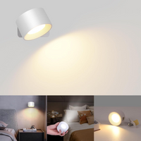Wiederaufladbare LED-Wandleuchte mit 360°-Schwenkkopf – Touch-Bedienung, Keine Verkabelung