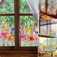 Fensteraufkleber mit Blumen- und Schmetterlingmotiven