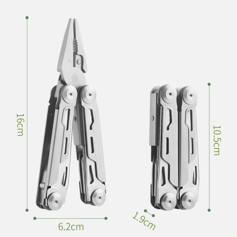 12-in-1-Klappmultitool mit Zange – Kompakter Edelstahl