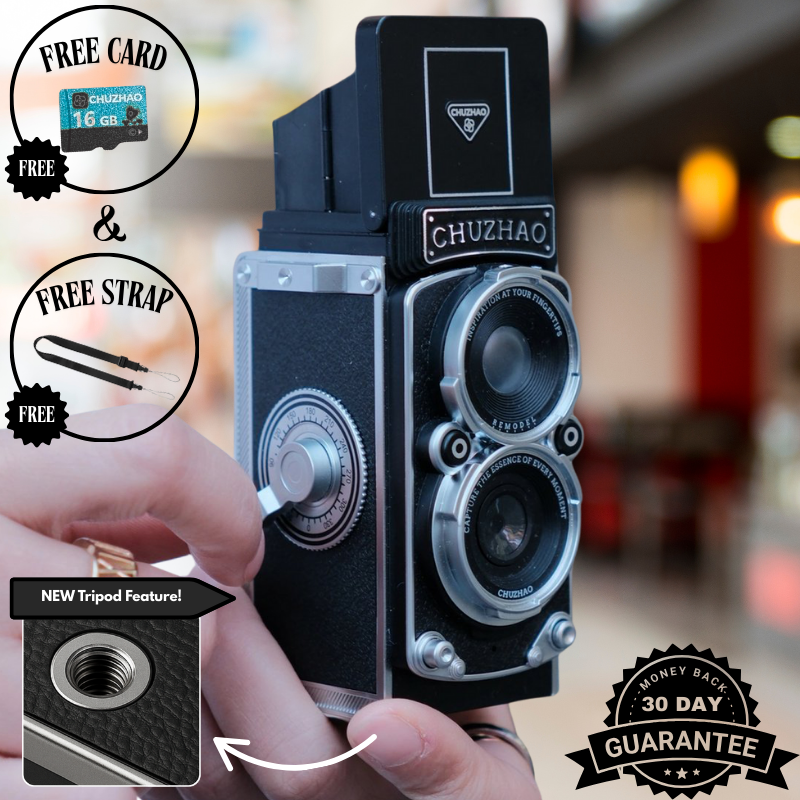 Digitalkamera im Vintage-Stil 12MP mit Wechselobjektiven