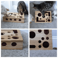 Holz-Katzen-Puzzlebox – Beschäftigung mit Leckerlies & natürlicher Krallenpflege