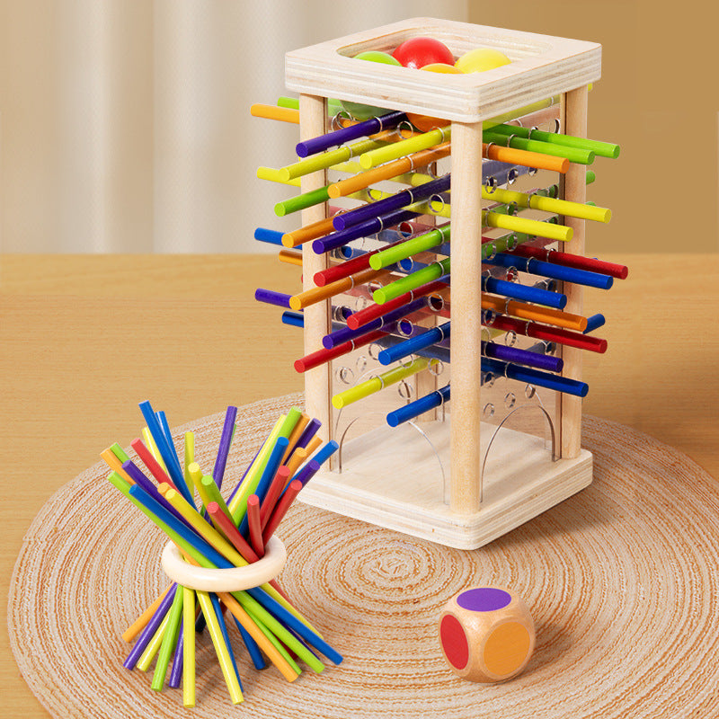 Holzstäbchen-Stapelspiel 3-in-1 – Fähigkeitenaufbau