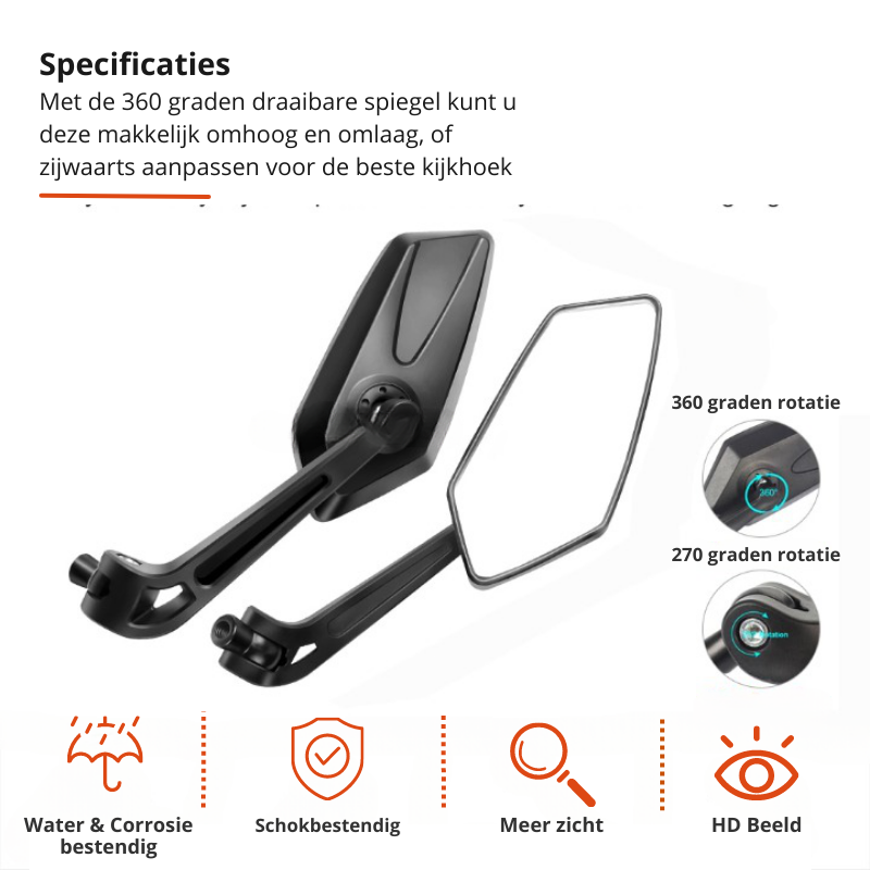 Verstellbarer Fahrradspiegel mit 360°-Drehung – Universelle Lenkerhalterung