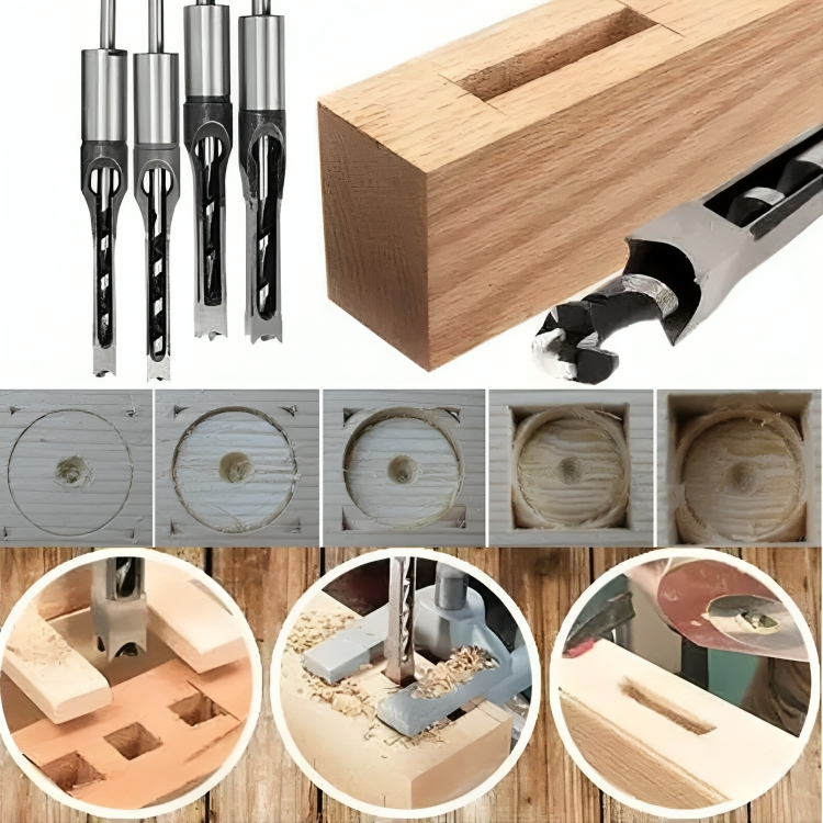 Vierkantzapfen-Bohrersatz für Holz – 4er-Set