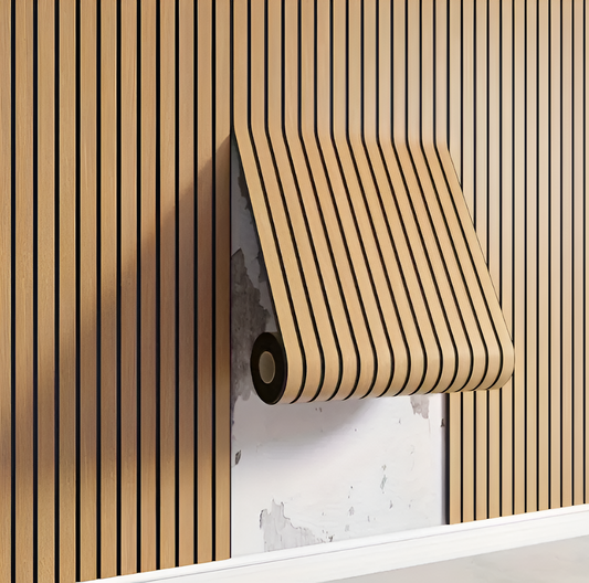 Selbstklebendes 3D-Wandpaneel mit Holzoptik