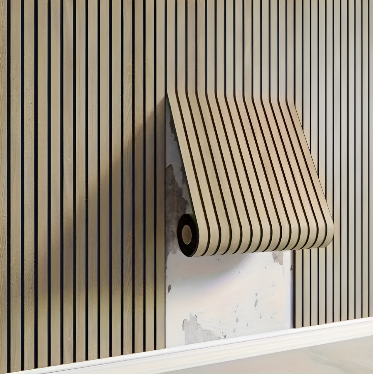 Selbstklebendes 3D-Wandpaneel mit Holzoptik