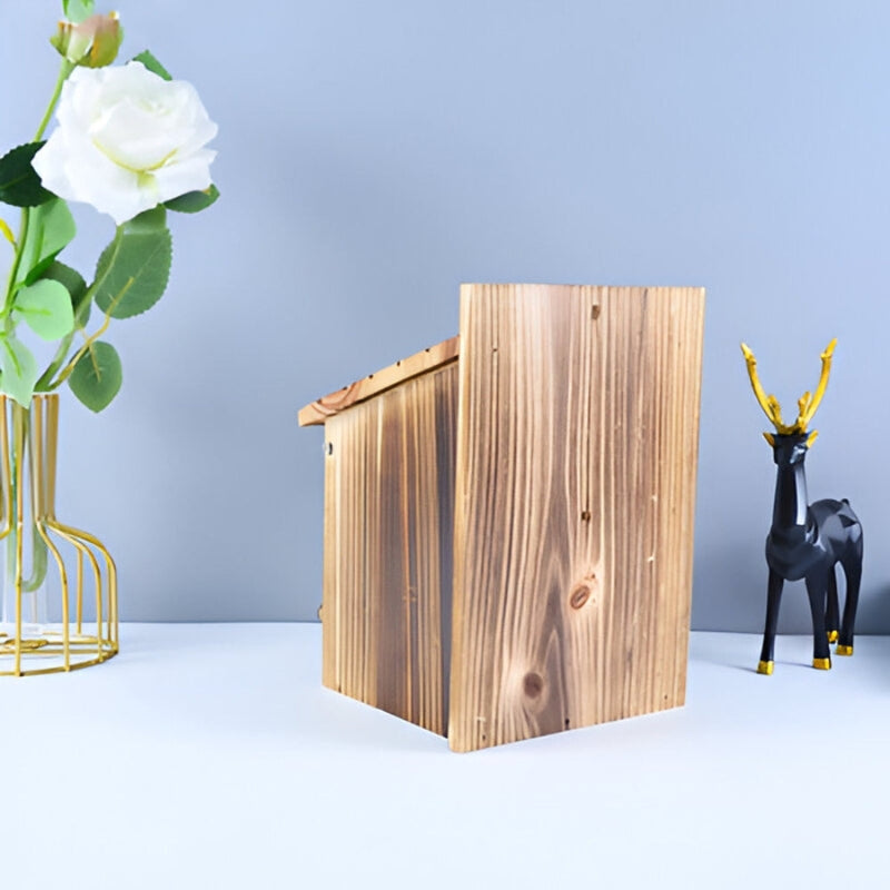 Holz-Vogelhaus in Kastenform – Dekoration für Garten und Innenbereich