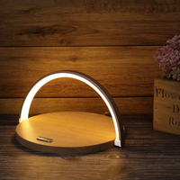 LED-Nachttischlampe mit kabellosem Ladegerät