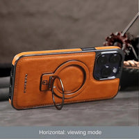 Leder iPhone-Hülle mit magnetischem Ständer – Premium-Schutz