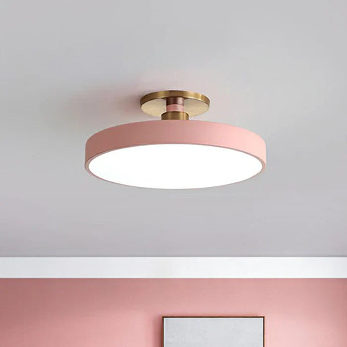 Runde LED-Deckenleuchte mit Messingfassung – Modern & Flach