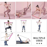 Pilates-Stange mit Widerstandsbändern – Ganzkörpertraining