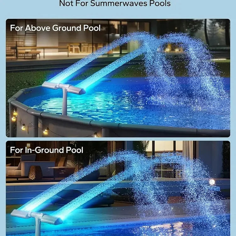 Solar-Poolbrunnen mit RGB-LED-Licht – Doppelbogen, Fernbedienung