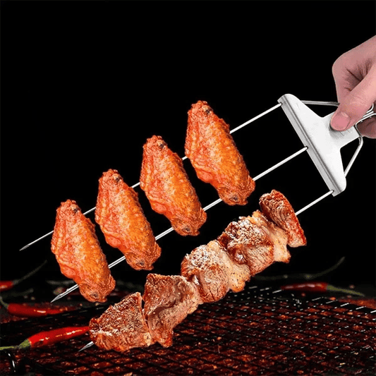 Grillspieß-Set mit Abstreifer (3er-Set)