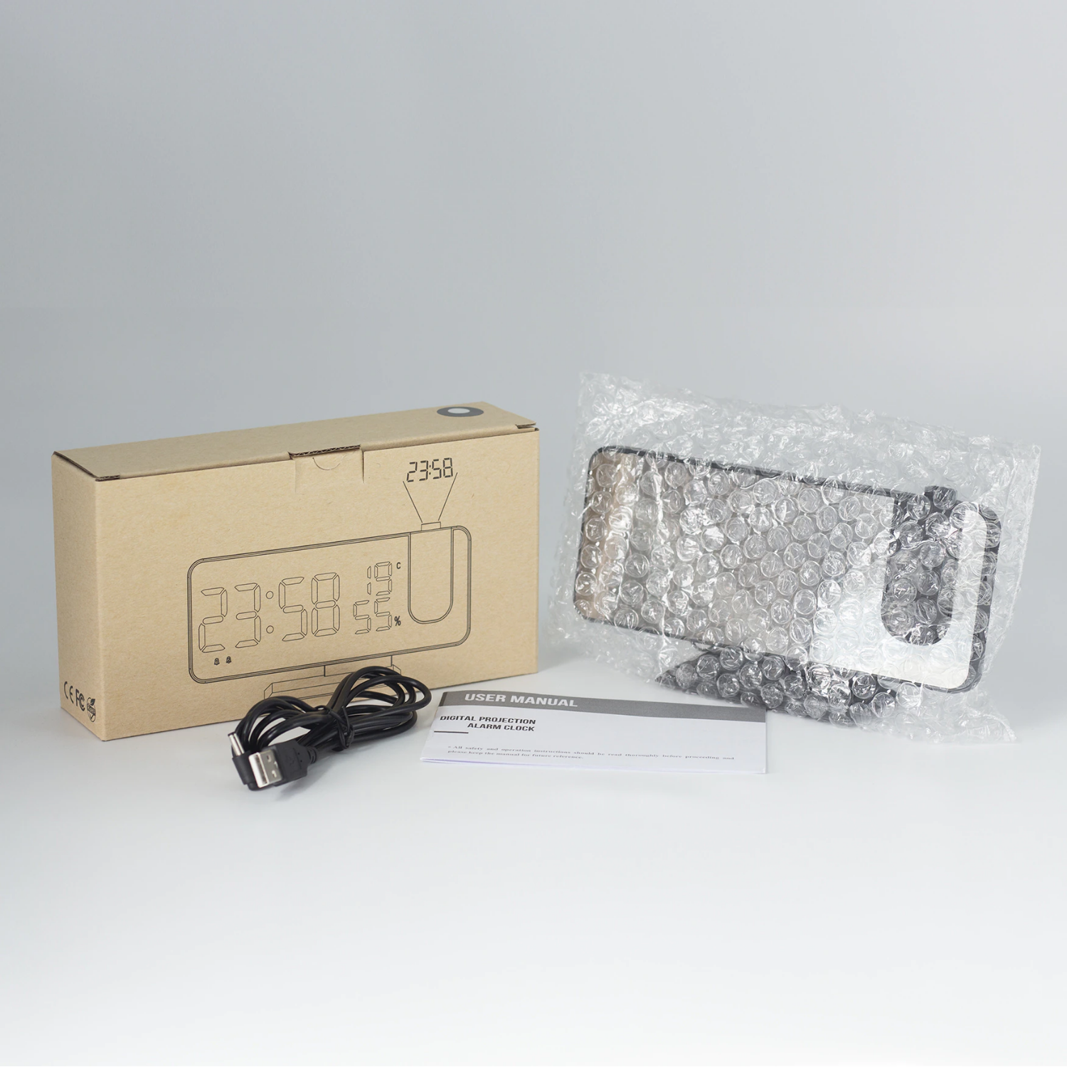 Digitale Projektionsuhr mit LED-Display & FM-Radio