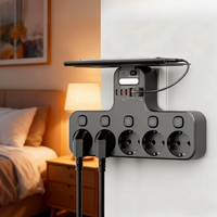 Wand-Steckdosenleiste mit USB-Ports, Handyablage und Nachtlicht