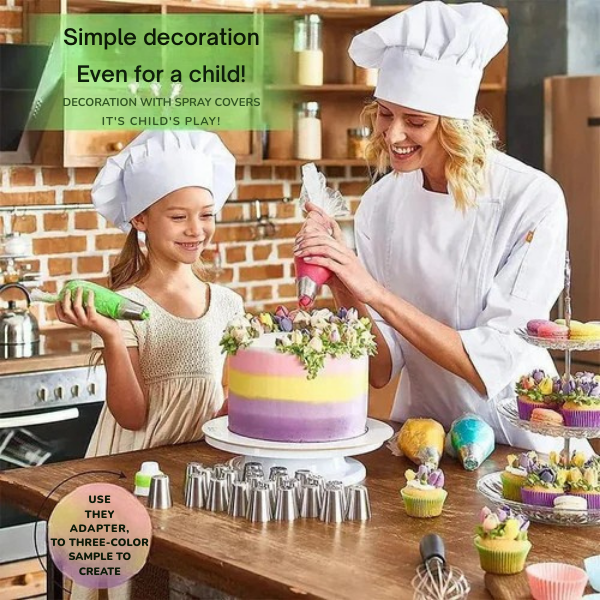 Tulpen-Spritztüllen-Set – 12 Stück mit Silikonspritzbeutel & Adapter