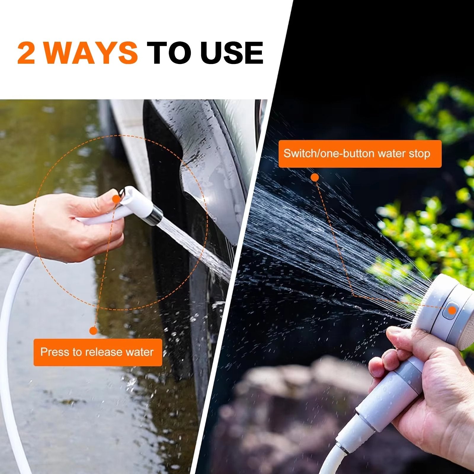 Tragbare Outdoor-Dusche mit Akku