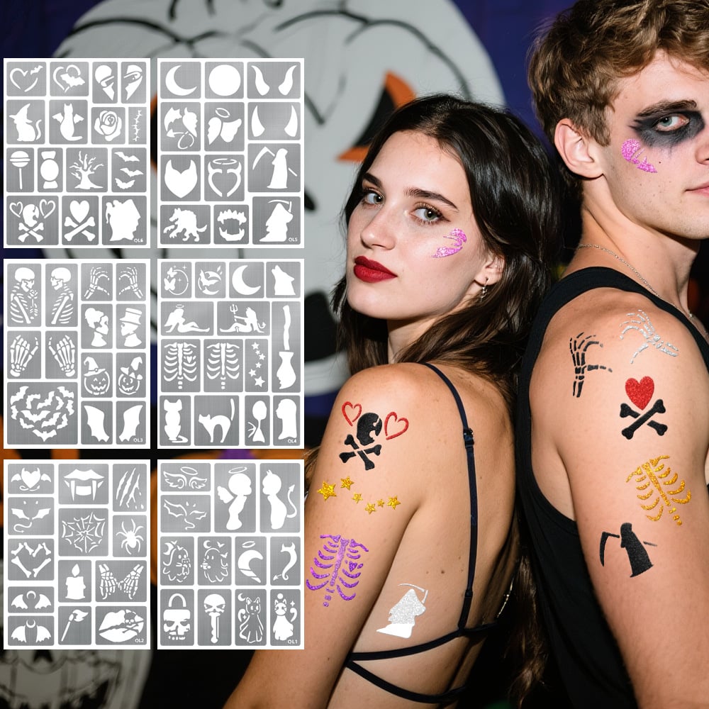 Temporäre Tattoo-Marker Set – 10 Farben mit Pinselspitze