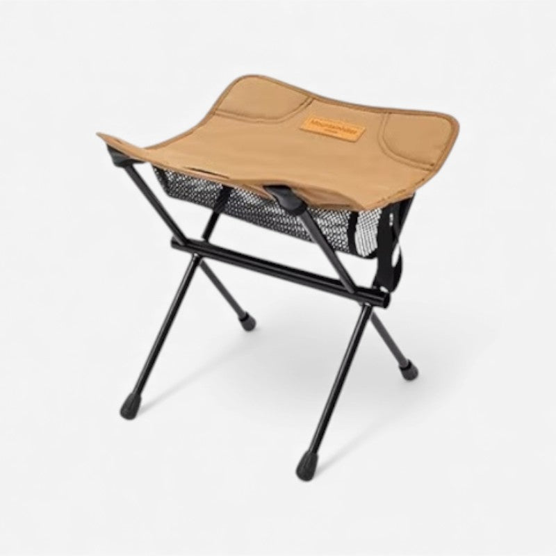Klappbarer Campinghocker – Tragbarer Outdoor-Sitz mit Netzablage