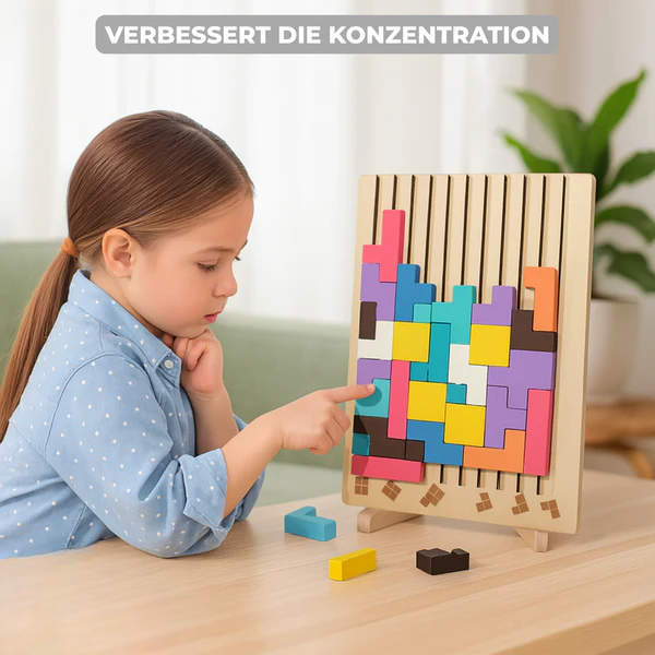 Holz-Tetris-Puzzle – Buntes Bauspiel ab 5 Jahren