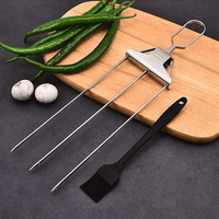 Grillspieß-Set mit Abstreifer (3er-Set)