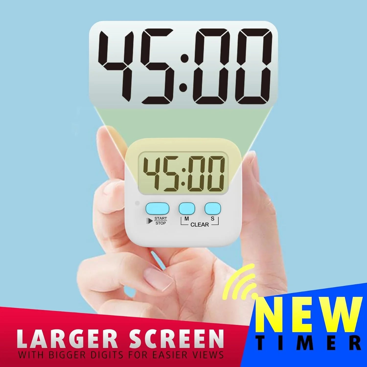 Digitaler Küchentimer mit großem Display – 2er-Set