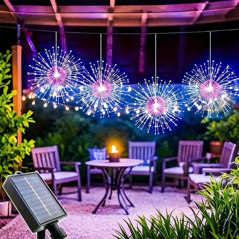 Solar-Feuerwerkslichter – Automatische LED-Dekoration für den Außenbereich