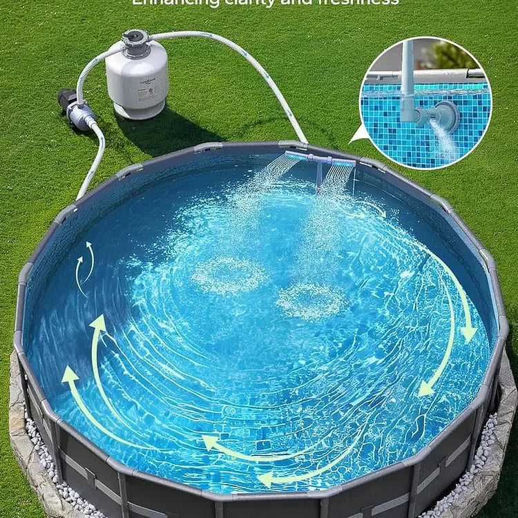 Solar-Poolbrunnen mit RGB-LED-Licht – Doppelbogen, Fernbedienung