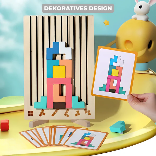 Holz-Tetris-Puzzle – Buntes Bauspiel ab 5 Jahren