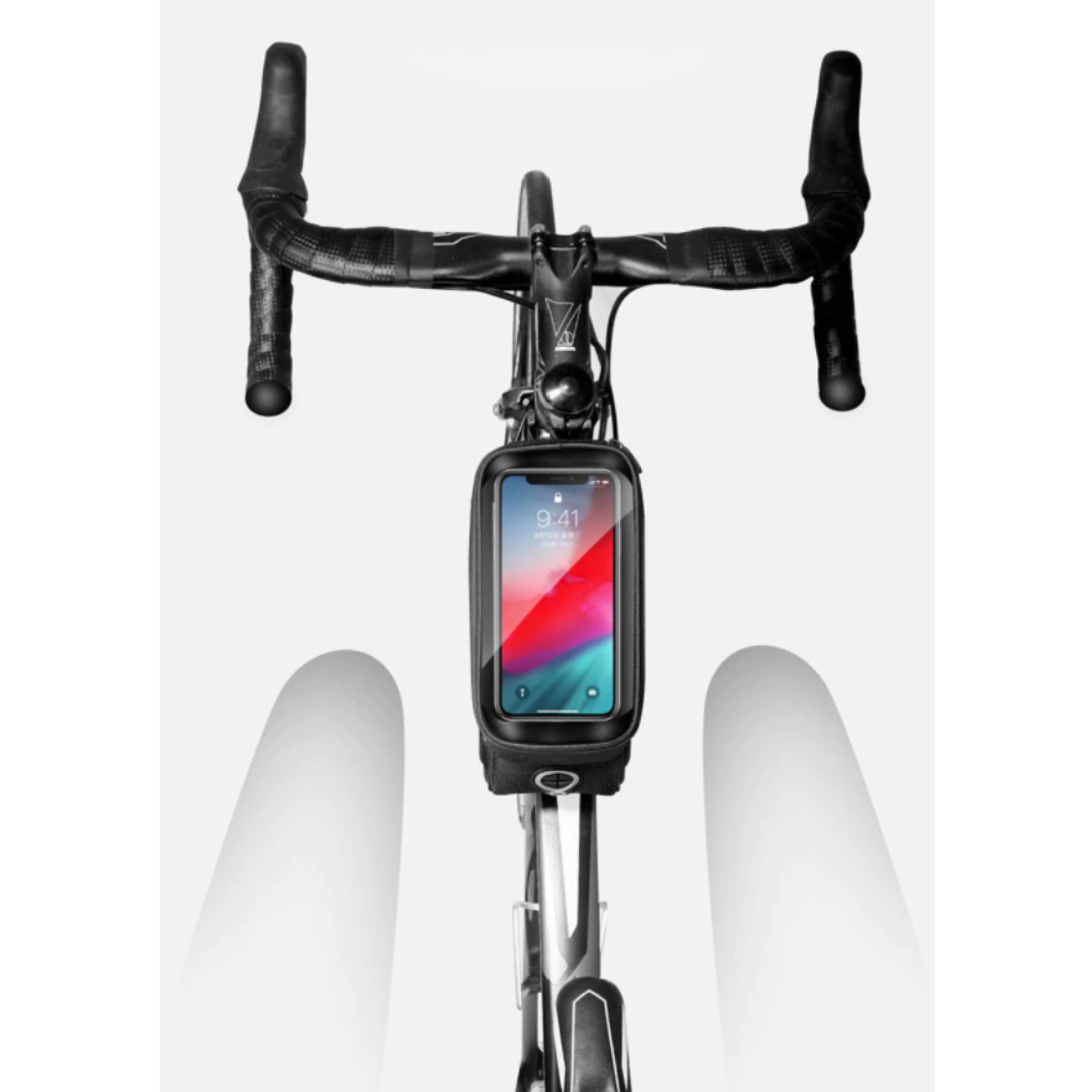Fahrrad-Rahmentasche mit Handy-Fenster – Wasserdichtes Hardcase