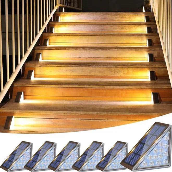 Solar-Treppenleuchten für Außen – Warmweißes LED-Licht, 4er- oder 10er-Set