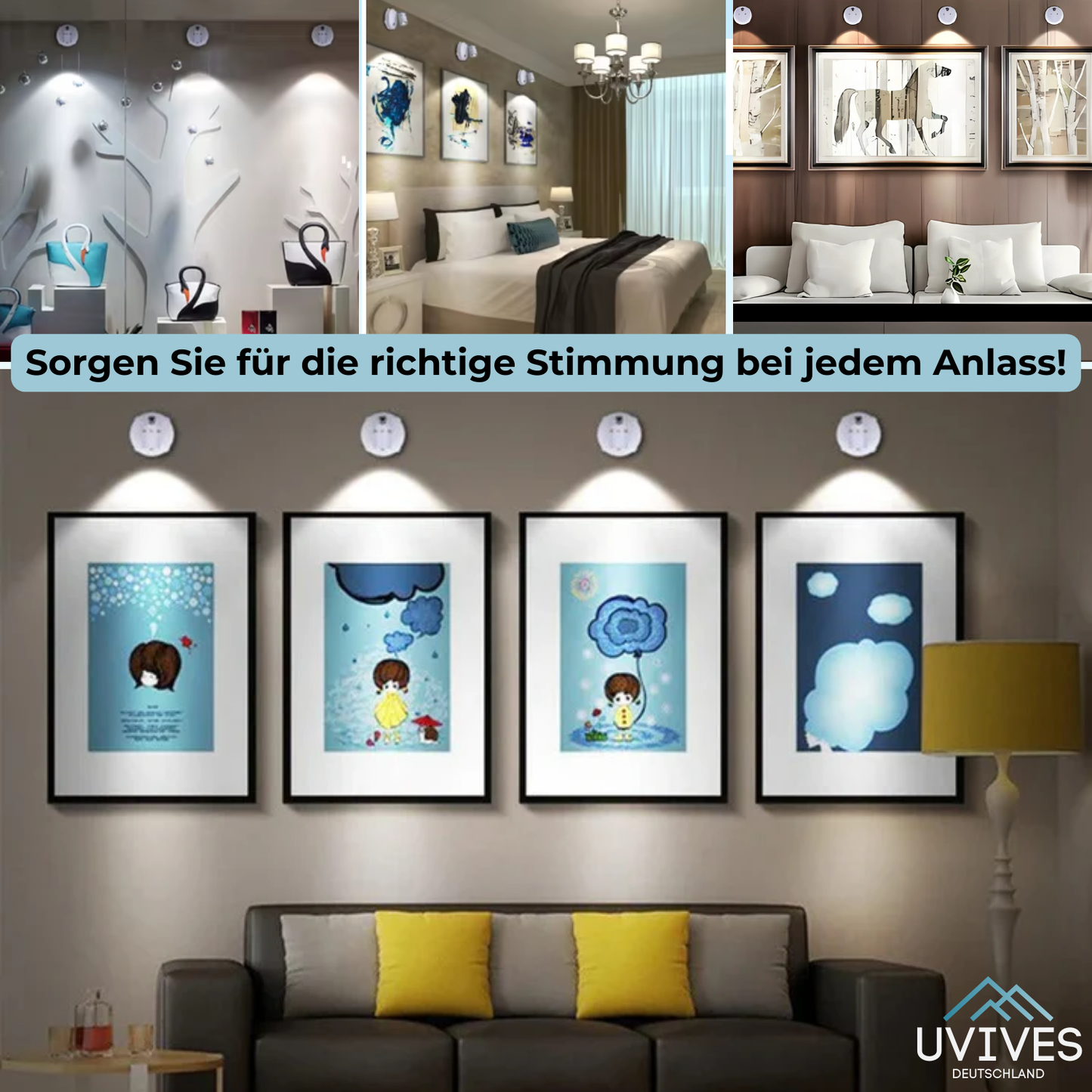 Kabellose LED-Leuchte – Dimmbar mit Fernbedienung, ohne Kabel