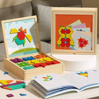 Magnetische Holzbausteine mit Musterkarten