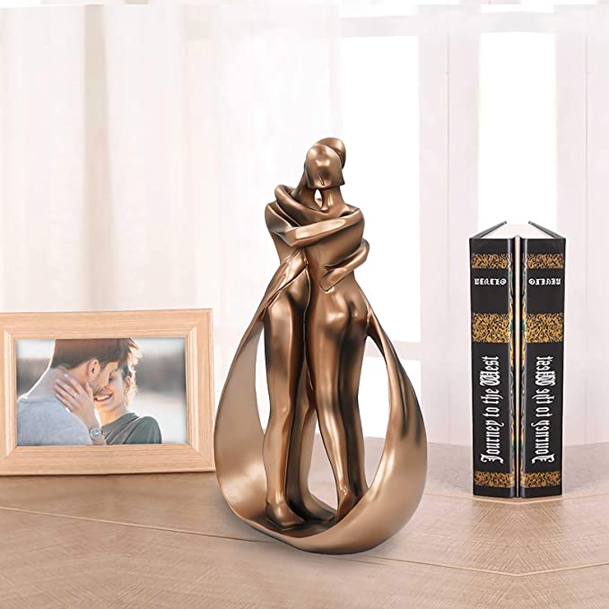 Umarmungs-Skulptur Paar Bronze – Dekorative Figur für Zuhause