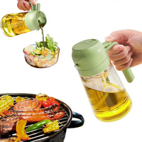 2-in-1 Ölsprühflasche & Ausgießer – 470 ml Glas