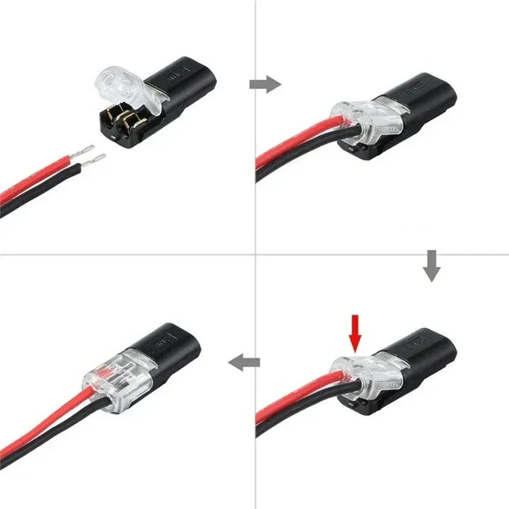 2-polige Schnellverbinder für Kabel – Ohne Abisolieren – 50-teiliges Set