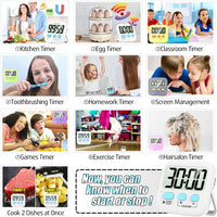Digitaler Küchentimer mit großem Display – 2er-Set