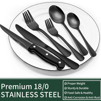 Schwarzes Besteck-Set 24-teilig – Komplett für 4 Personen