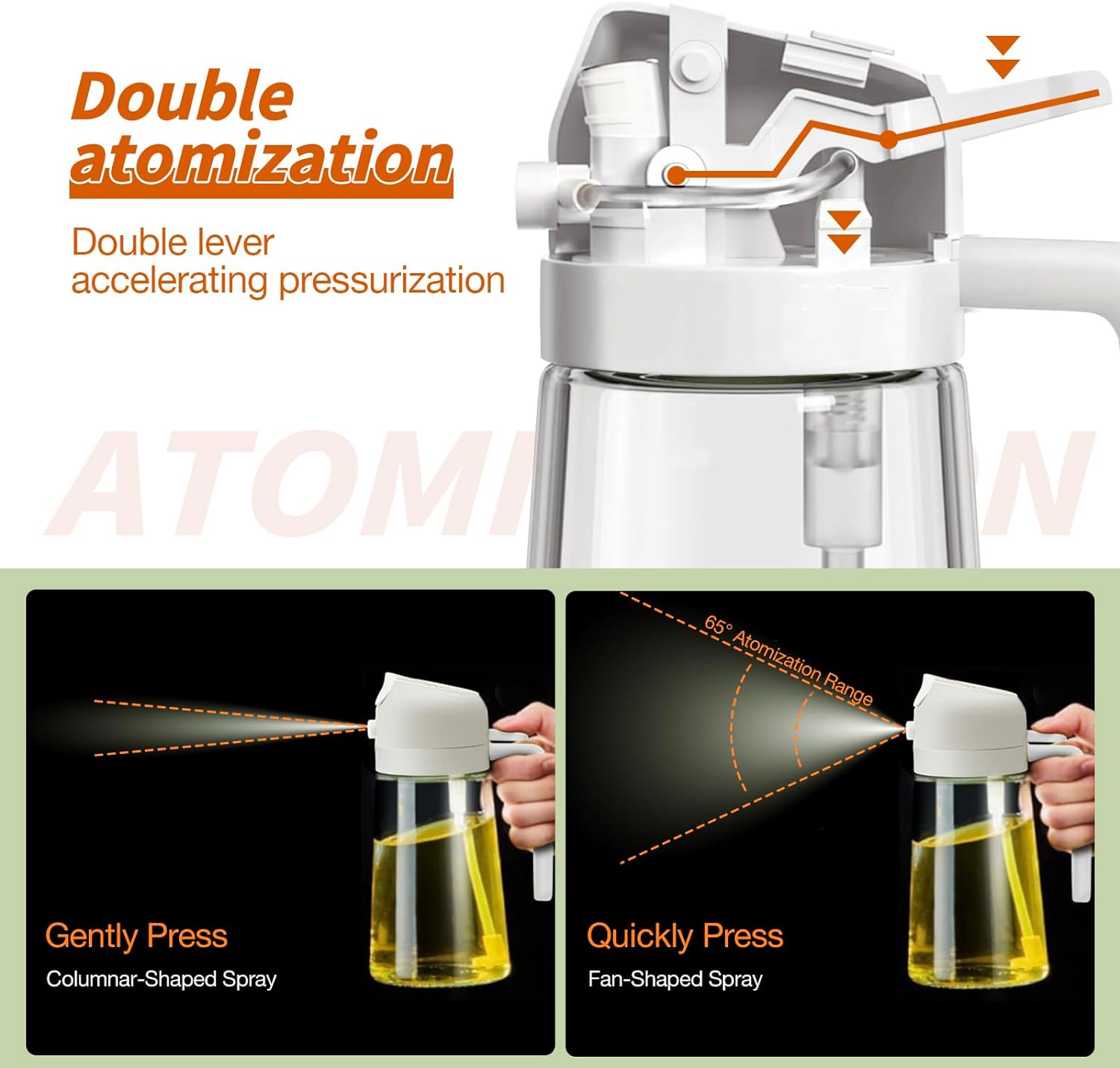 2-in-1 Ölsprühflasche & Ausgießer – 470 ml Glas