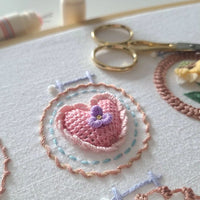 Blumen-Stickerei-Starter-Set – 12 Motive, komplett ausgestattet