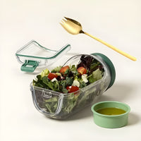 Glas-Salatbehälter mit Deckel – Frische Zutaten, kein matschiger Salat