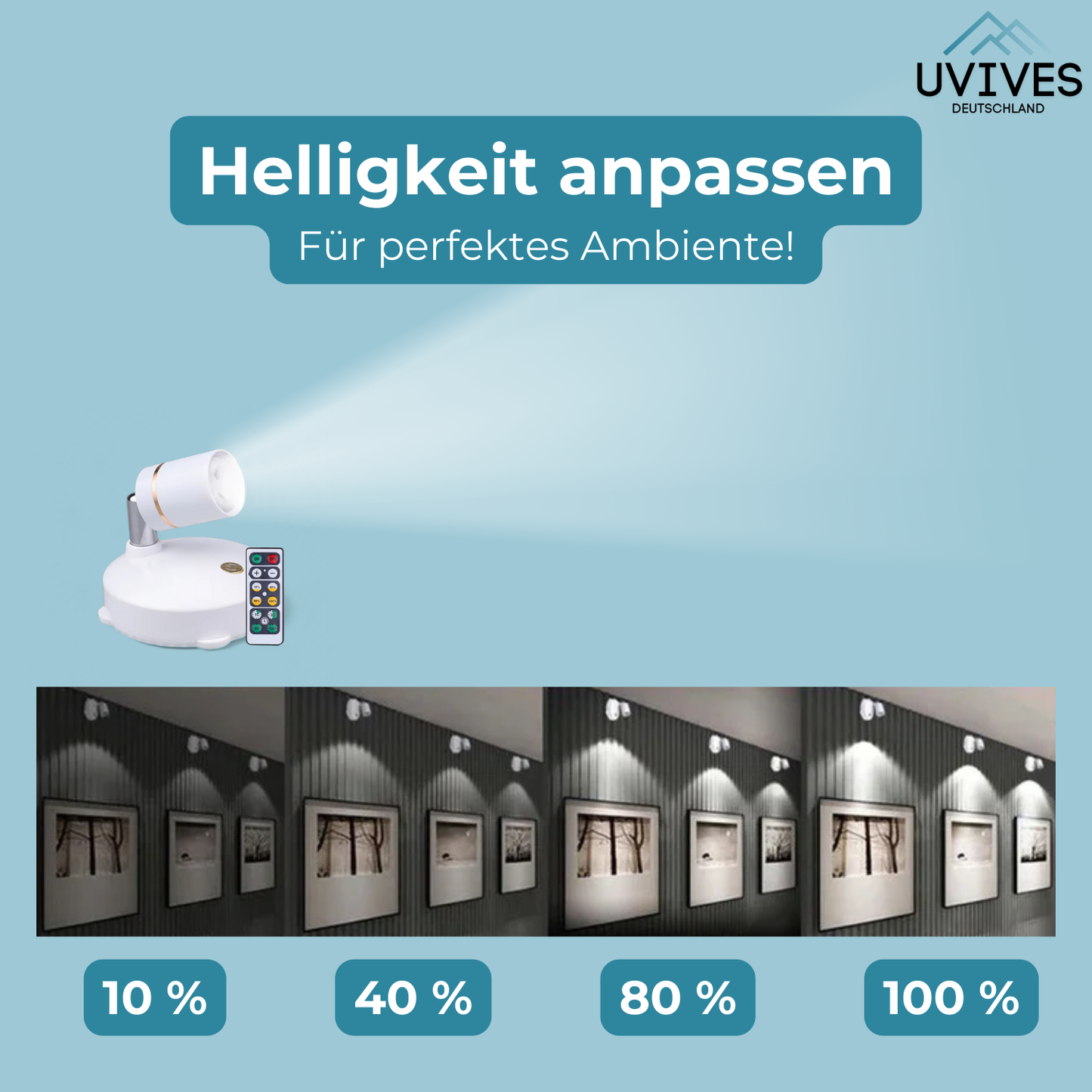 Kabellose LED-Leuchte – Dimmbar mit Fernbedienung, ohne Kabel