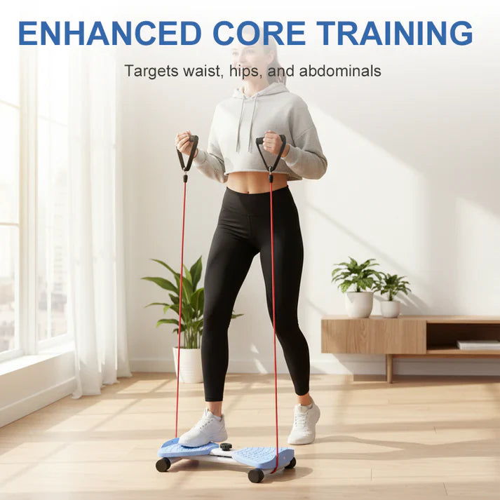 Twiststepper mit Widerstandsbändern – Ganzkörper-Training zu Hause