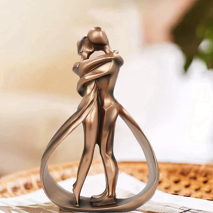 Umarmungs-Skulptur Paar Bronze – Dekorative Figur für Zuhause