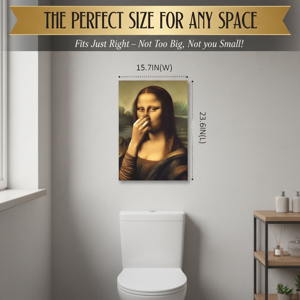 Badezimmer-Leinwandbild – Humorvoller Renaissance-Damen-Druck