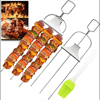 Grillspieß-Set mit Abstreifer (3er-Set)