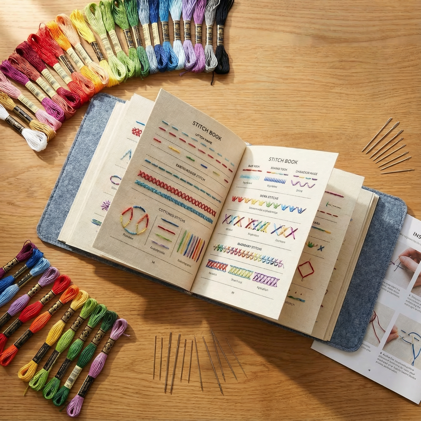 Stickbuch-Set – 106 Stiche Schritt für Schritt erlernen