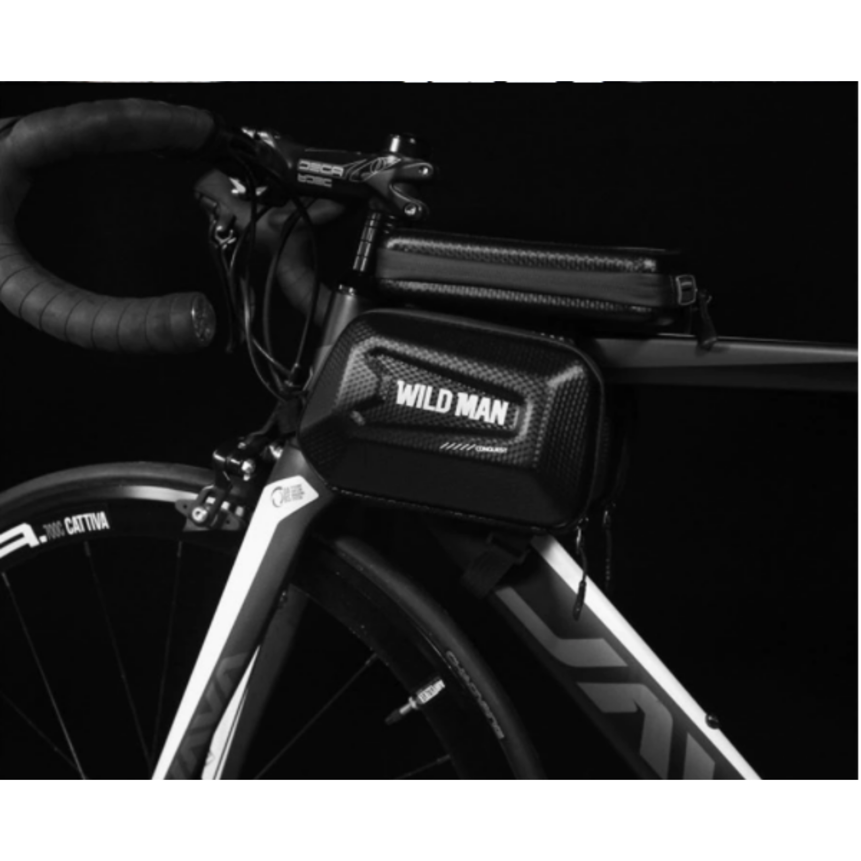Fahrrad-Rahmentasche mit Handy-Fenster – Wasserdichtes Hardcase
