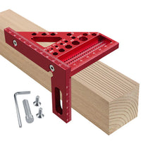 Aluminium Woodworking Square with Drill Guide Holes – 90° and 45°