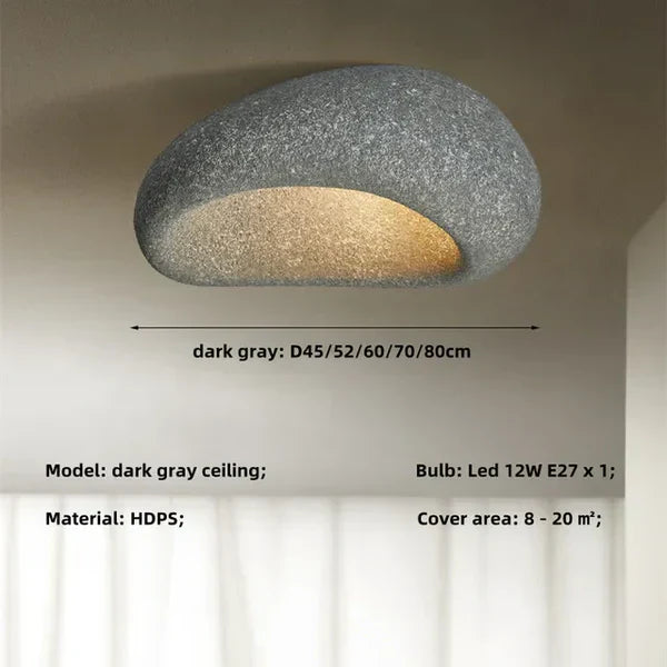 Wabi Sabi Deckenlampe – Sanftes Warmlichts im Naturstein-Look